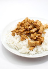 Fried chicken with garlic and pepper , Thai food