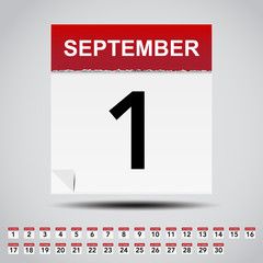 Calendar on white paper note.