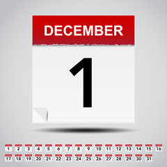 Calendar on white paper note.