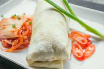 Beef burito with kimchi