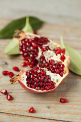 Ripe broken pomegranates