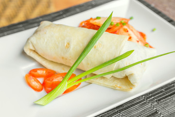 Beef burito with kimchi