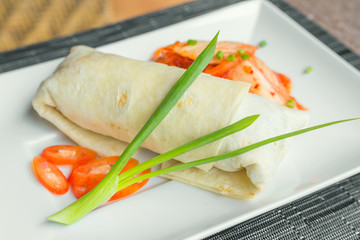 Beef burito with kimchi