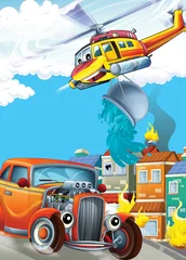 Poster Im Rahmen Das Auto und die Flugmaschine © honeyflavour
