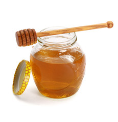 Honey with wood stick