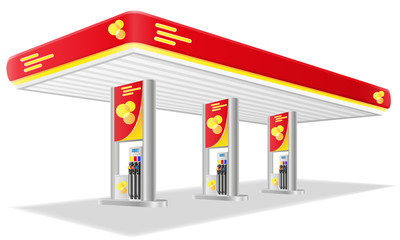 car petrol station vector illustration