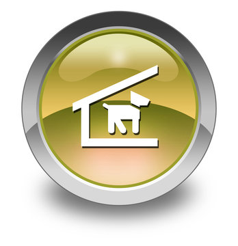 Yellow Glossy Pictogram "Kennel / Dog Shelter"