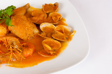 Hake in cider sauce