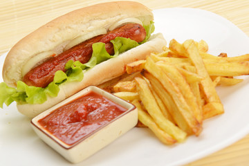 appetizing  hot dog