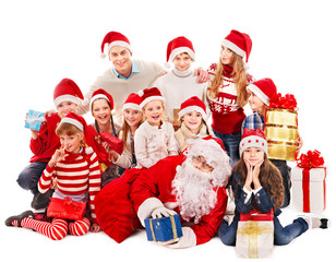 Group of children with Santa Claus.