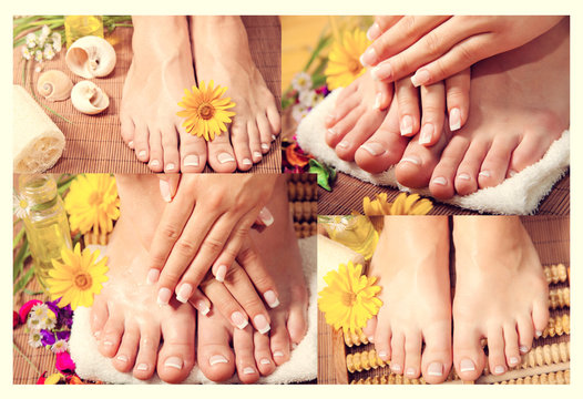 care for beautiful woman legs and hands