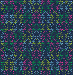 Seamless stylish christmas tree pattern. Vector illustration