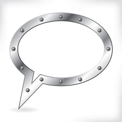 Naklejka premium Blank metallic speech bubble design