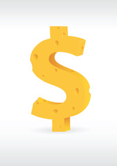 Concept  of free yellow porous cheese with holes