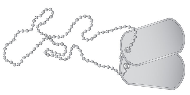Military dog tags army chain Royalty Free Vector Image