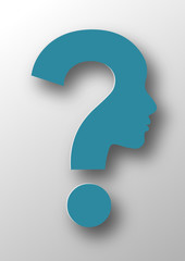 question mark - head, vector