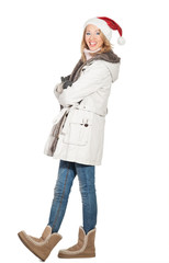 frau mit weihnachtsmütze