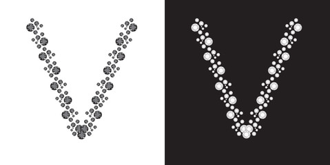 Letter V from brilliants