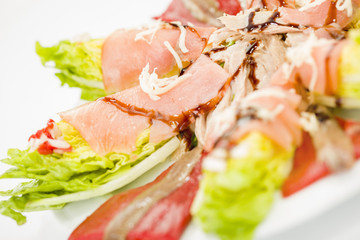 salmon anchovy, pepper healthy and fresh salad