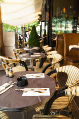 Street view of a coffee terrace