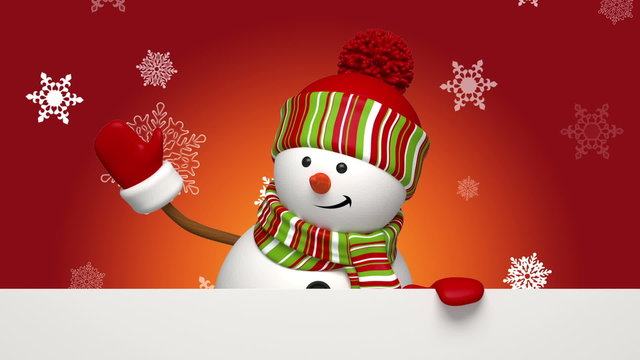 Christmas snowman greeting