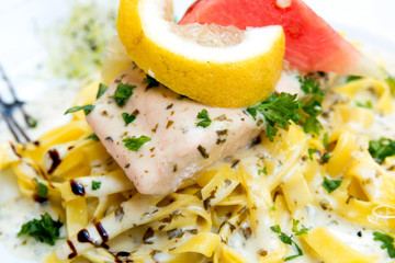 pasta and smoked salmon