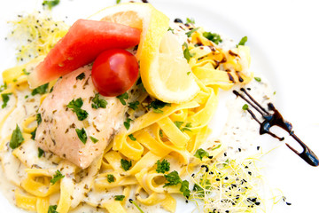 pasta and smoked salmon