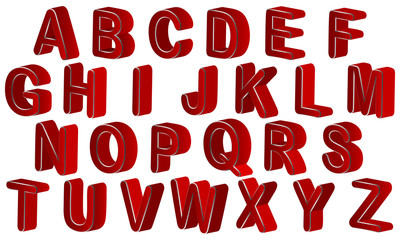 English alphabet 3d