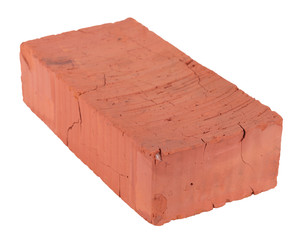 Red brick, isolated on white background