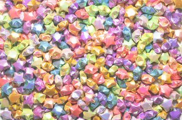 Fototapeta na wymiar Metallic Paper Star background, various color