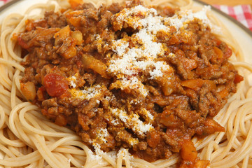 Spaghetti Bolognaise with Parmesan Cheese