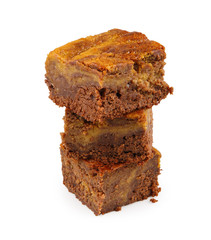 brownie with pumpkin isolated on white