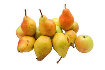 Fresh pears and apples