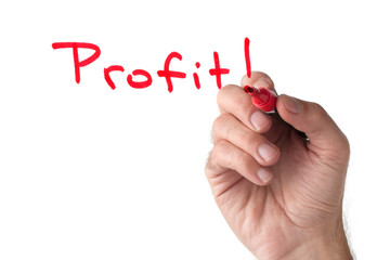 Profit - hand writing on white board