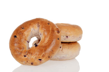Closeup blueberry bagels