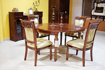 old style table chairs furniture
