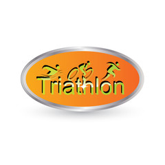 Vector triathlon emblem