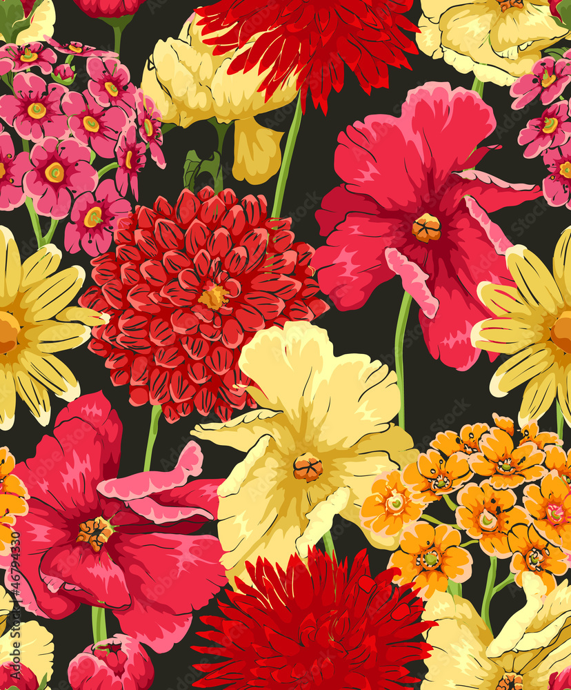 Sticker Floral seamless pattern