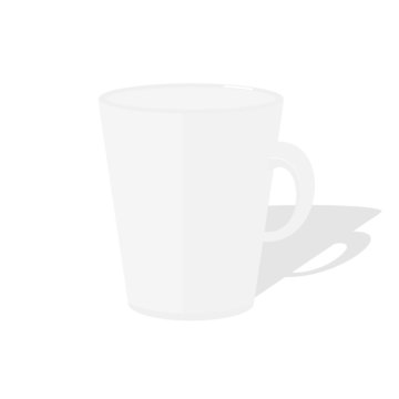 white empty cup on white background
