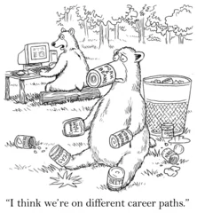 Plaid mouton avec photo Des bandes dessinées Les ours pensent qu& 39 ils sont sur des chemins de carrière différents