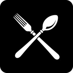 Vector icon isolated on white - Spoon and fork