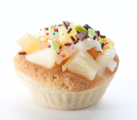 Mix fruits vanilla cupcake good dessert for your tea time