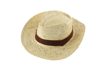 Craft hat brown line on white background.