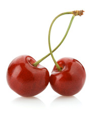 sweet cherry isolated on white