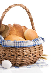 fresh bread on white background