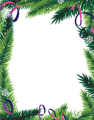 Fir tree branches frame