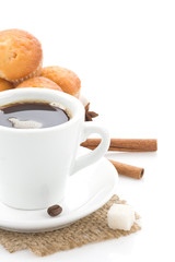 cup of coffee with sweets