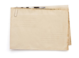 old vintage envelope  on white