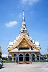 Wall murals Temple thai temple and nice blue sky,Chachengsao Thailand