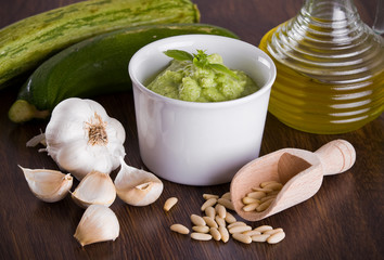 Zucchini pesto.